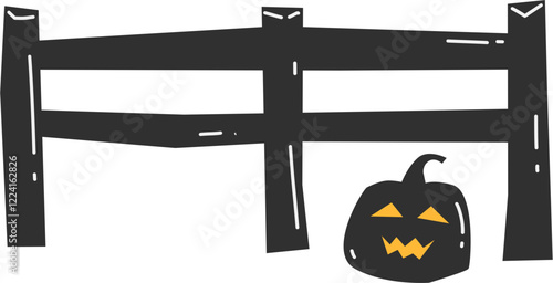 jack o lantern halloween pumpkin in front of the wooden fence