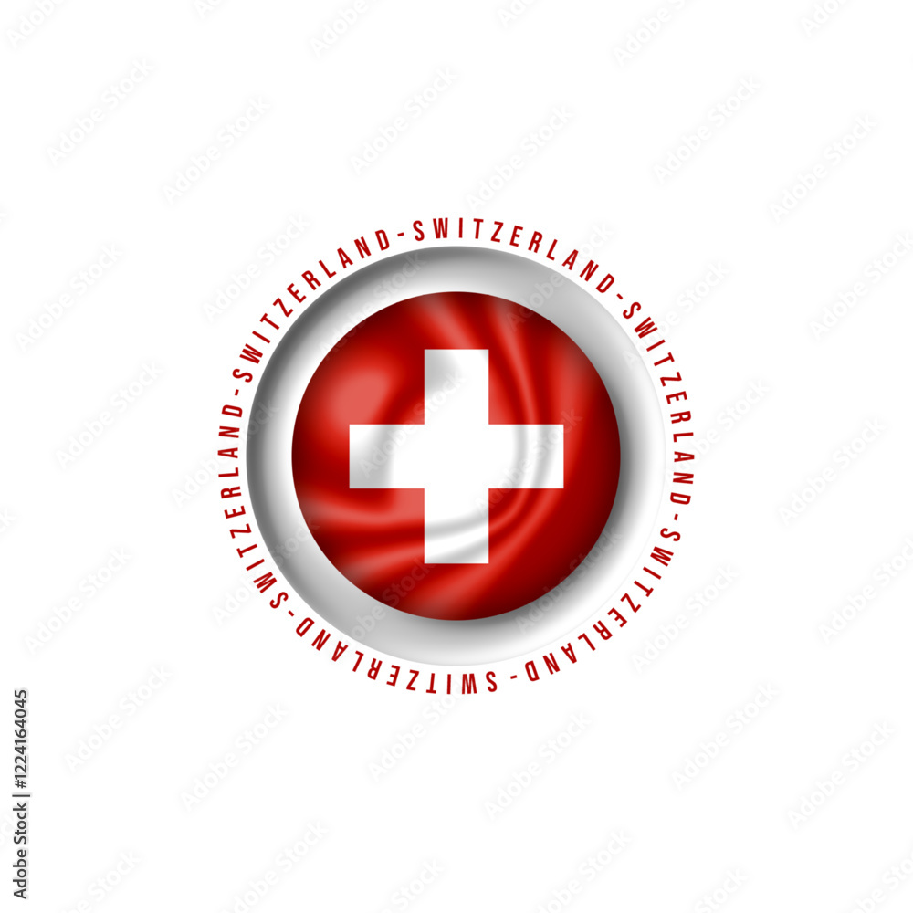 Fototapeta premium Switzerland country flag vector with circular design
