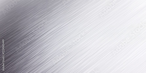 Brushed Silver Metal Texture Background with Smooth Diagonal Lines, Monochrome Gradient Banner