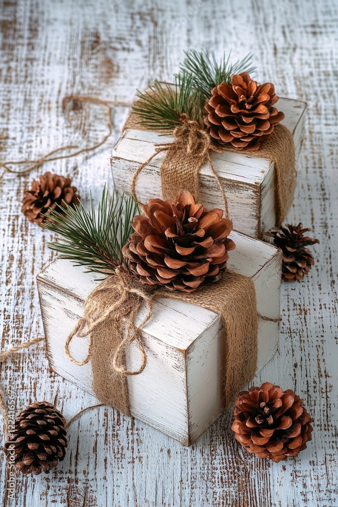 Presents with Pine Cones Presents with Pine Cones
