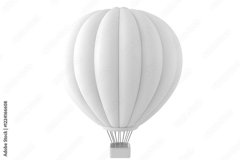 Fototapeta premium Three Pastel Hot Air Balloons Against a White Background