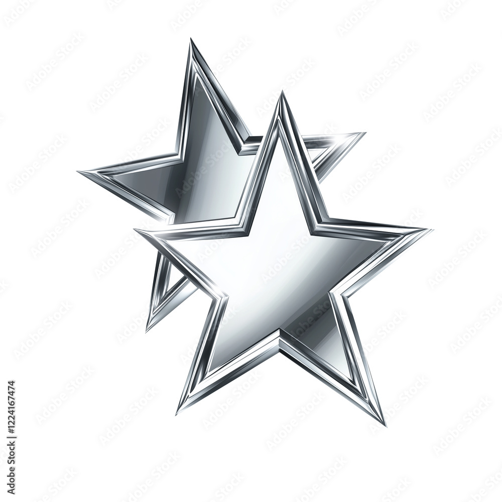 3d Metallic Chrome Star Isolated on Transparent Background 3d Metallic Chrome Star Isolated on Transparent Background