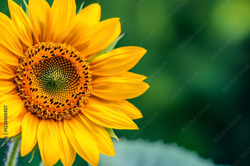 Vibrant sunflower blooming in a lush green garden, showcasing natural beauty and tranquility Vibrant sunflower blooming in a lush green garden, showcasing natural beauty and tranquility