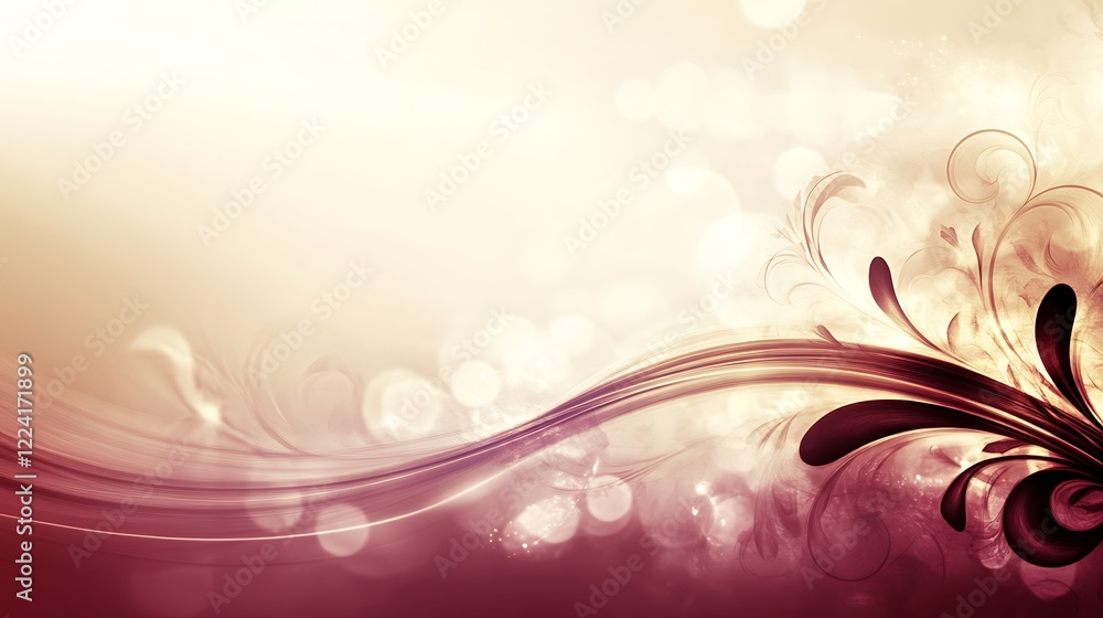 Abstract Floral Design With Soft Hues and Swirling Lines Abstract Floral Design With Soft Hues and Swirling Lines