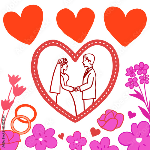 Happy valentine day illustration vector art,