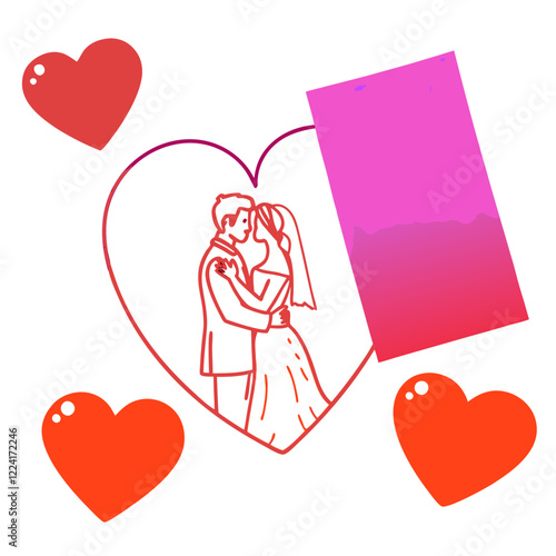 Happy valentine day illustration vector art,