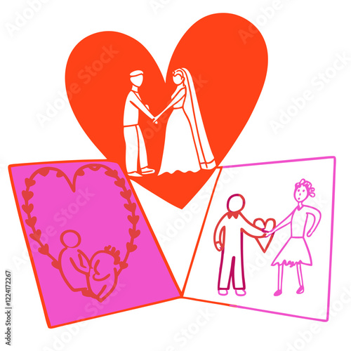 Happy valentine day illustration vector art,