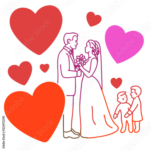 Happy valentine day illustration vector art,