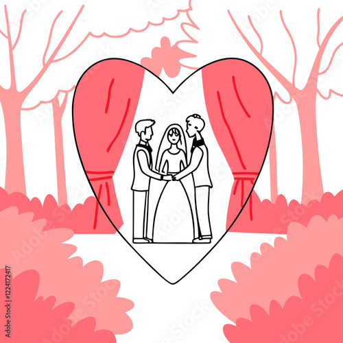 Happy valentine day illustration vector art,