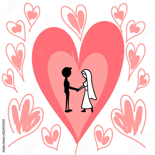 Happy valentine day illustration vector art,