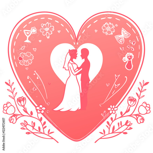Happy valentine day illustration vector art,