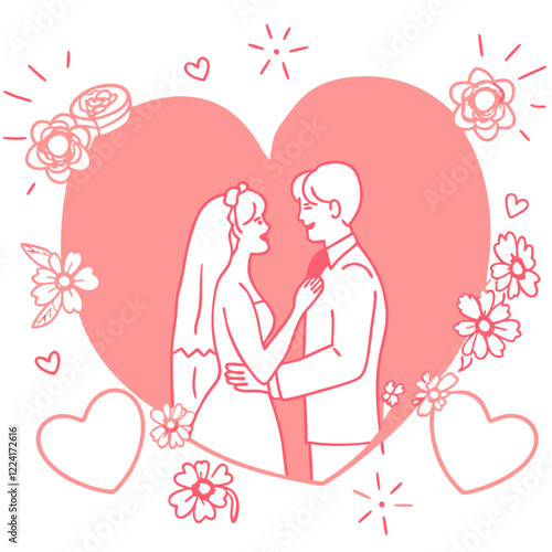 Happy valentine day illustration vector art,