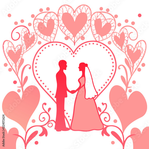 Happy valentine day illustration vector art,