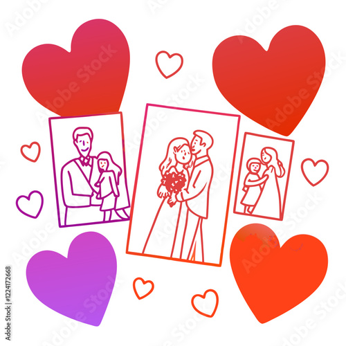 Happy valentine day illustration vector art,