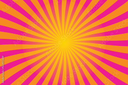 Vibrant Sunburst Background in Pink and Orange