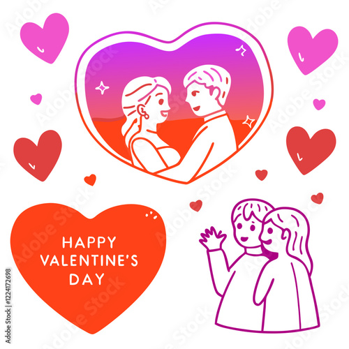 Happy valentine day illustration vector art,
