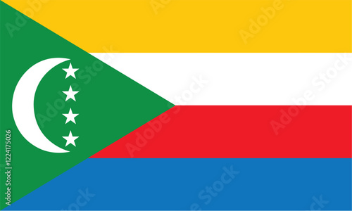 Nationall flag of Comoros. Vector illustration
