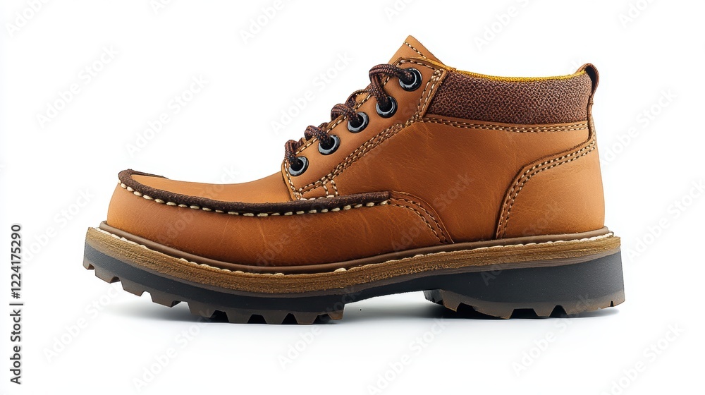 paraboot shoes, big details, side view, on white background. paraboot shoes, big details, side view, on white background.
