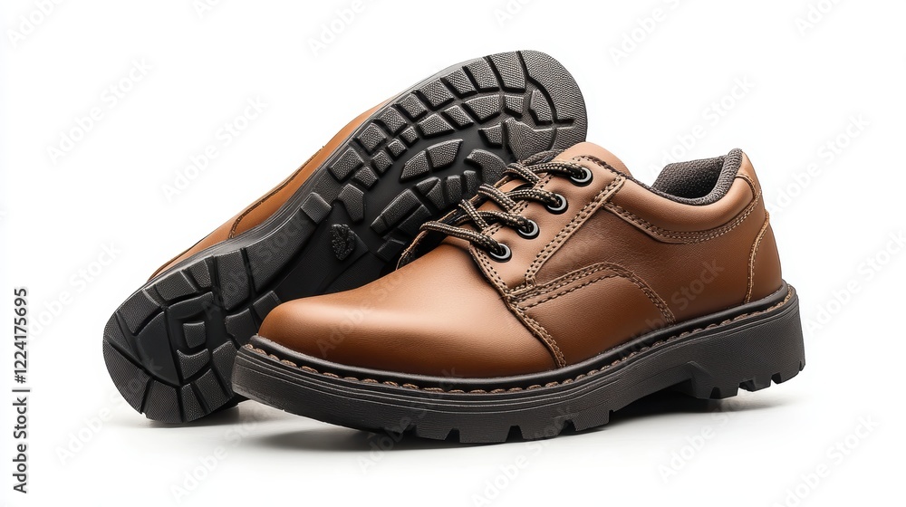 paraboot shoes, big details, side view, on white background. paraboot shoes, big details, side view, on white background.