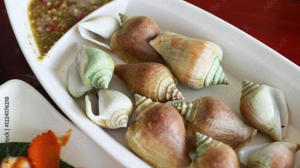 Boiled Wing Shell Seafood in Krabi Boiled Wing Shell Seafood in Krabi