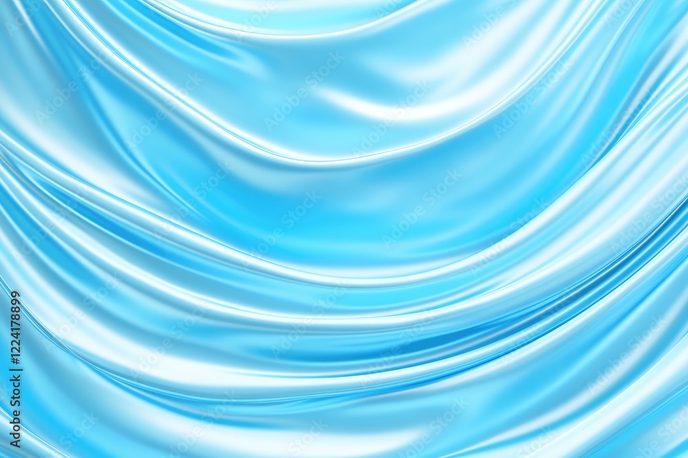 Shimmering Light Blue Satin Fabric with Soft Waves and Texture Shimmering Light Blue Satin Fabric with Soft Waves and Texture