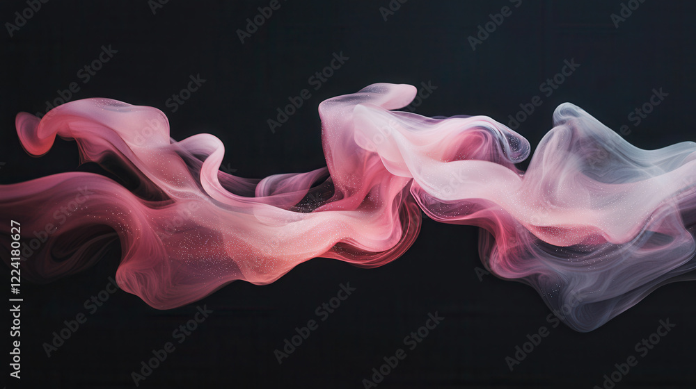Obraz premium Swirling pink and white waves of air create mesmerizing flow, evoking sense of tranquility and elegance
