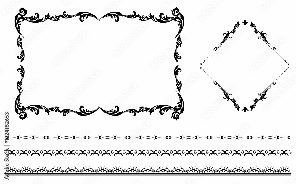 Fototapeta premium レトロで豪華な装飾フレーム