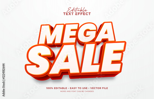 Editable mega sale 3d text effect, advertising text style effect