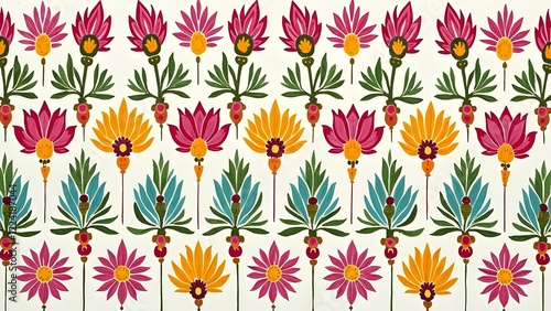 Turquoise and Yellow Harmony A Lotus Pattern Delight