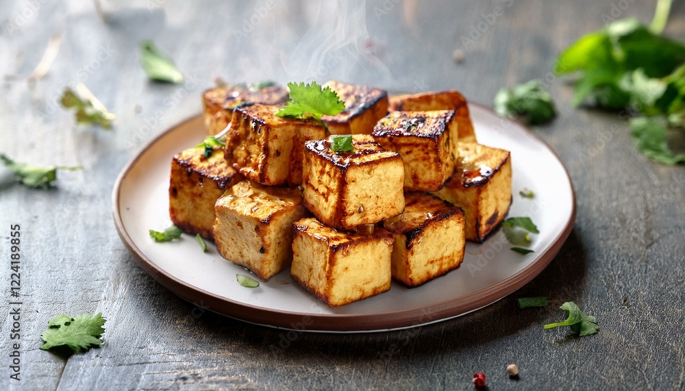 Delicious grilled paneer cubes Delicious grilled paneer cubes