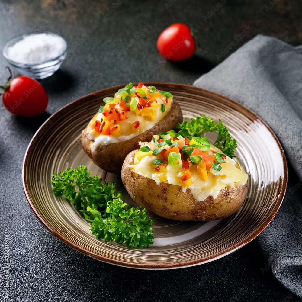 Turkish popular fast food stuffed potato kumpir Turkish popular fast food stuffed potato kumpir