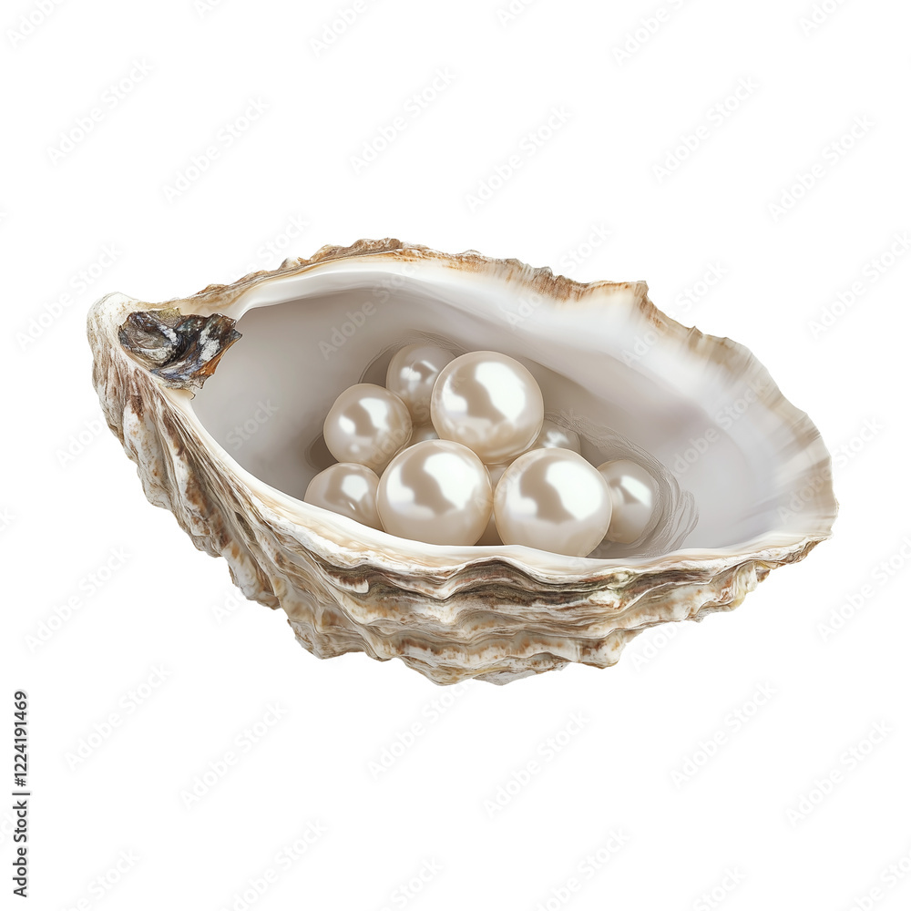 Pearl in an Oyster Shell Brooch Gold Plated Isolated on Transparent Background Pearl in an Oyster Shell Brooch Gold Plated Isolated on Transparent Background