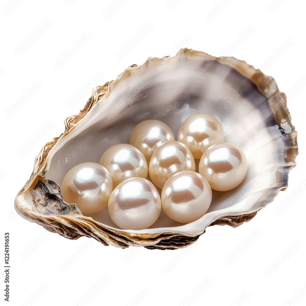 Pearl in an Oyster Shell Brooch Gold Plated Isolated on Transparent Background Pearl in an Oyster Shell Brooch Gold Plated Isolated on Transparent Background