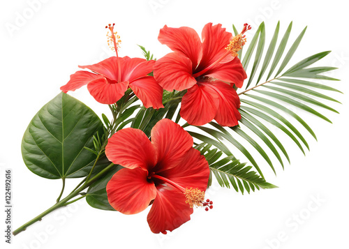 hibiscus flower isolated on white on white background