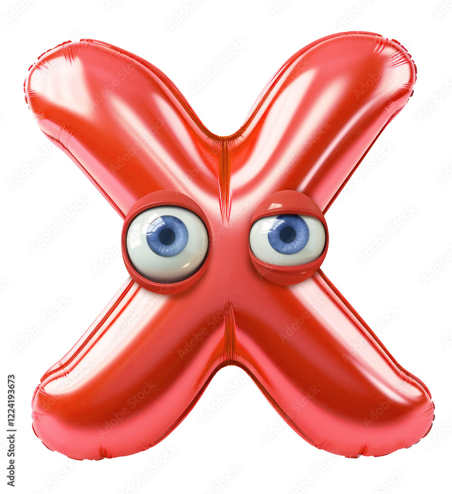 Obraz premium 3D wrong mark png character, transparent background