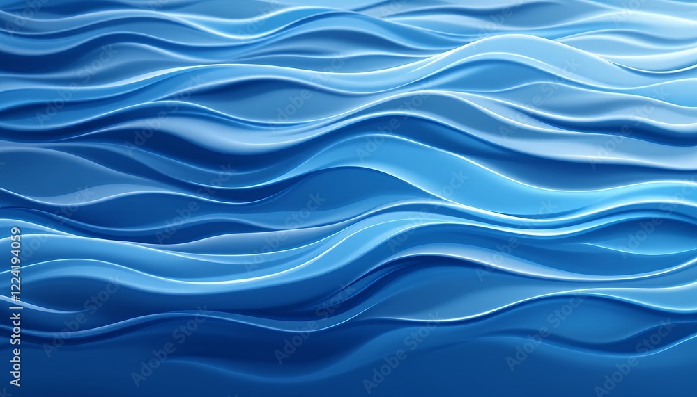 Fototapeta premium Abstract Blue Waves: A Serene Digital Artwork