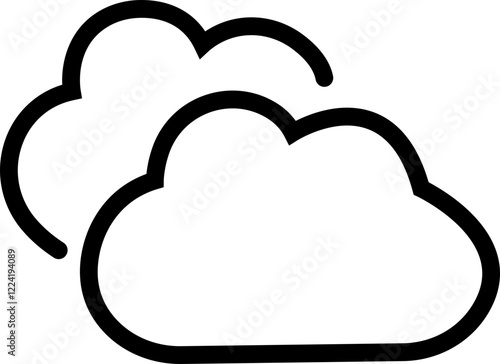 line Cloud icon in trendy flat style. Cloud web icon. Cloud symbol for your web site design, logo, app, UI. Cloud shapes design . Data technology icon.