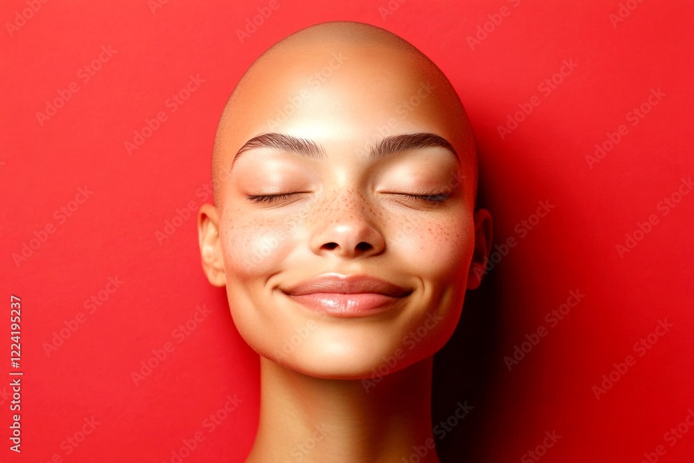 Lovely smiling mixed-race girl - for ads, flyer and internet use. Short coiffure - bald head - no hair. Commercial ad visual idea art. Short hair ad photo. Colored portrait look. Colored girl. Lovely smiling mixed-race girl - for ads, flyer and internet use. Short coiffure - bald head - no hair. Commercial ad visual idea art. Short hair ad photo. Colored portrait look. Colored girl.