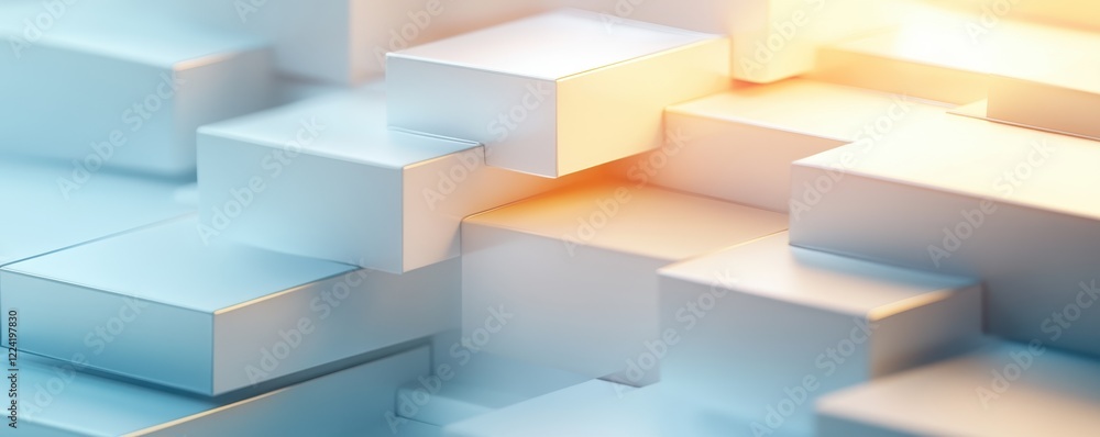 A modern, abstract composition of stacked blocks in soft gradients, creating a sense of depth and light. A modern, abstract composition of stacked blocks in soft gradients, creating a sense of depth and light.