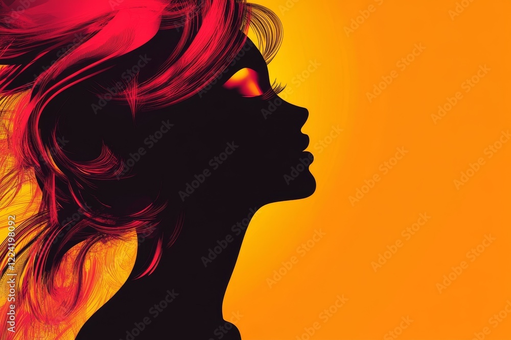 Vibrant Silhouette of a Woman: A Dynamic Expression of Color and Creativity Vibrant Silhouette of a Woman: A Dynamic Expression of Color and Creativity