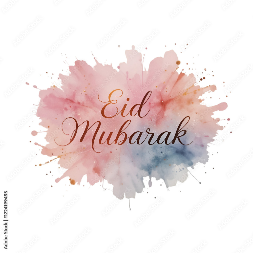 Obraz premium Golden Eid Mubarak text.