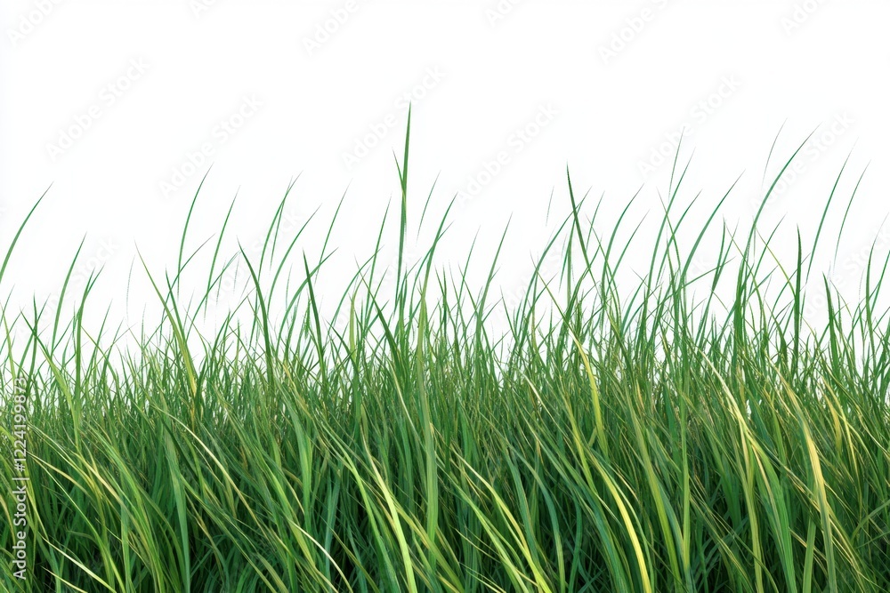 Natural Green Grass Field On White Background. Natural Green Grass Field On White Background.