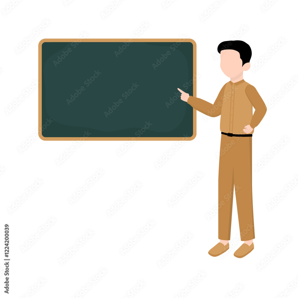 Male Teacher Teaching in front of Class. Education Teacher Illustration Male Teacher Teaching in front of Class. Education Teacher Illustration