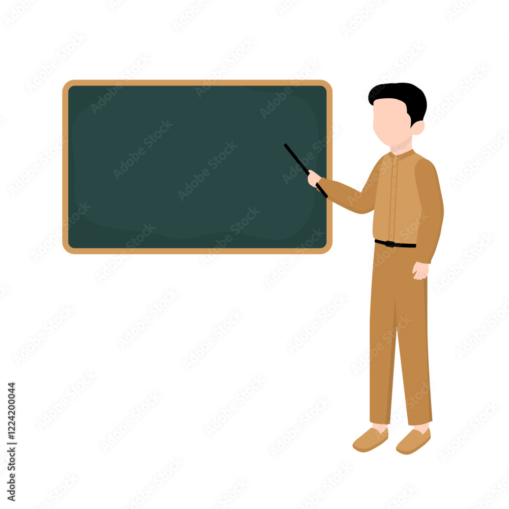 Male Teacher Teaching in front of Class. Education Teacher Illustration Male Teacher Teaching in front of Class. Education Teacher Illustration