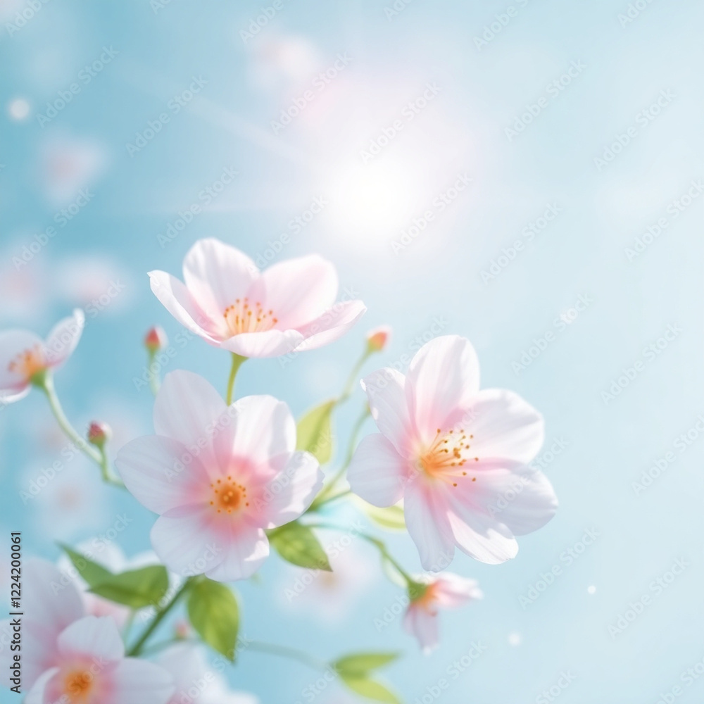 Obraz premium Luxury Blue Blossom Background – A Sophisticated Touch for Wedding Invites and Trendy Designs