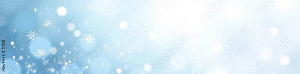 Softly falling snowflakes on a white canvas with gentle blue hues, white, watercolor, calm Softly falling snowflakes on a white canvas with gentle blue hues, white, watercolor, calm