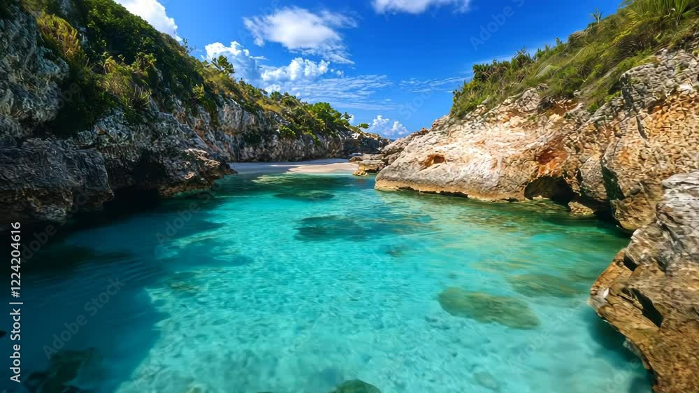 Hidden Cove Paradise: Turquoise Waters and Secluded Beach Hidden Cove Paradise: Turquoise Waters and Secluded Beach