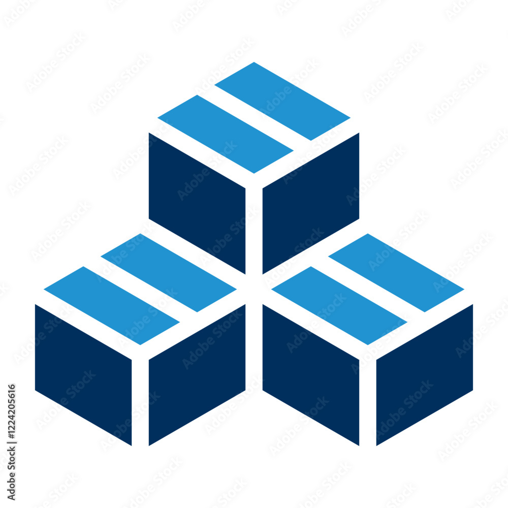 Boxes Blue Color Icon Boxes Blue Color Icon