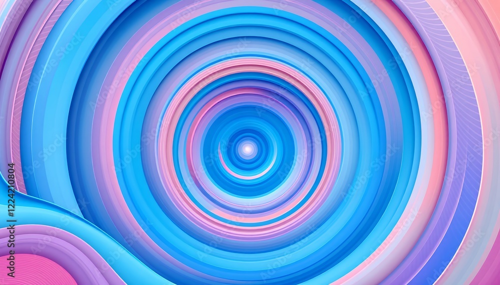 Abstract concentric circles in shades of blue, pink, and purple creating a mesmerizing visual effect. A captivating display of color and form. Abstract concentric circles in shades of blue, pink, and purple creating a mesmerizing visual effect. A captivating display of color and form.