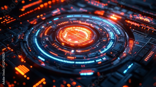 Wallpaper Mural Technological and cool circular interface Torontodigital.ca